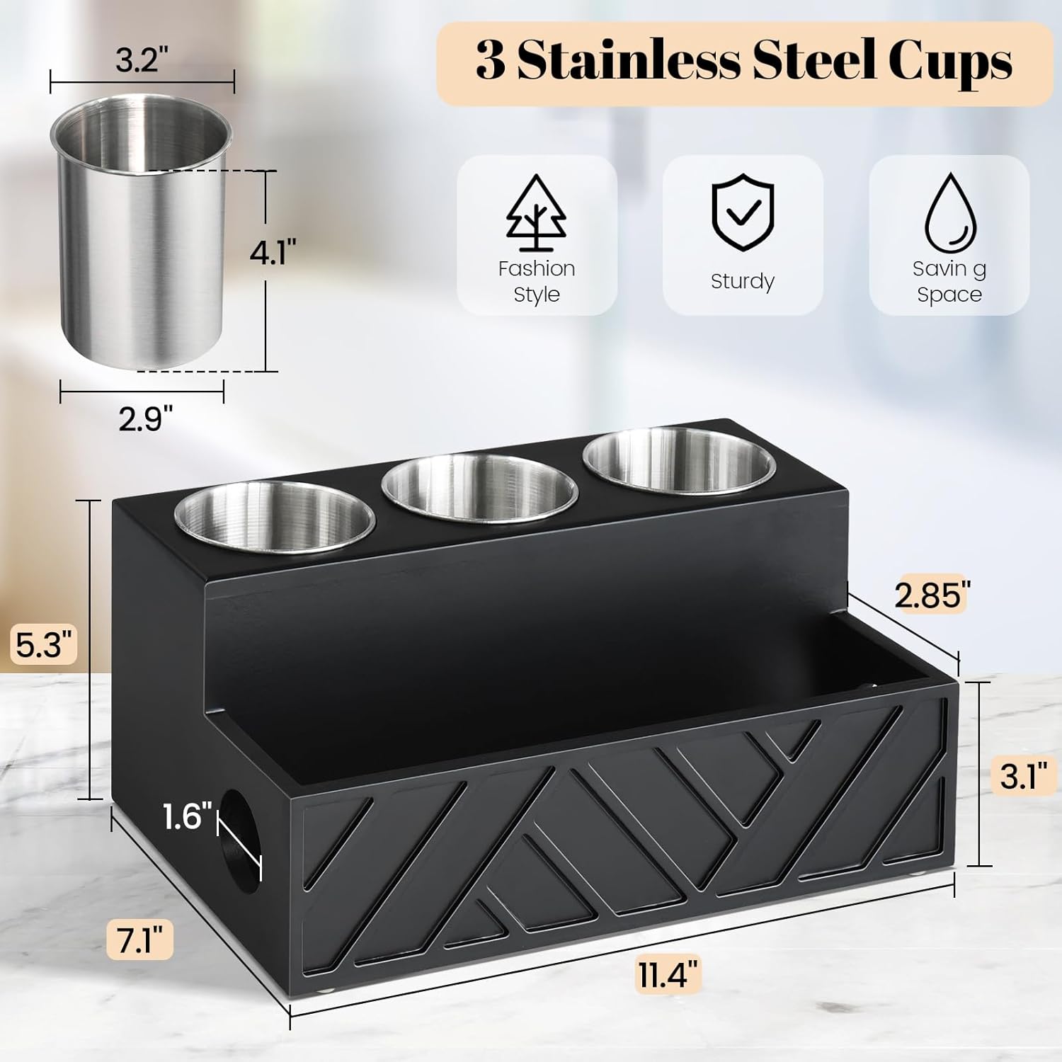 Hair Tool Organizer, Hair Dryer Holder with Drawer, Bathroom Countertop Organizer for Bathroom Accessories, Blow Dryer Organizer for Hair Styling Tools, Vanity Organizer for Bathroom, Vanity, Kitchen