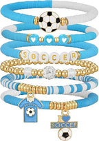 Soccer Cup Soccer Bracelets for Women Men, Stackable Soccer Jewelry Game Day Fan Accessories Gifts for Soccer Fans