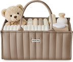 Blissful Diary Baby Diaper Caddy Organizer, Stylish Storage Basket for Newborn Essentials and Diaper Station, Gift for Baby Shower and Registry Must-Have