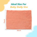 25 Pack Baby Washcloths, Microfiber Coral Fleece 7 x 9 Inch Baby Bath Face Towel, Baby Face Skin Wash Cloths Towels Set