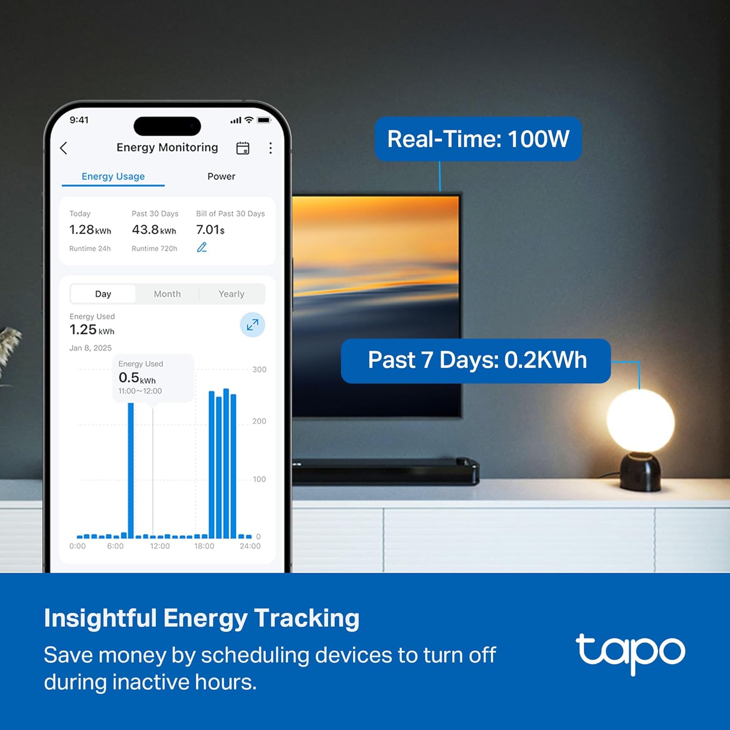Tapo Smart Wi-Fi Power Strip, Matter, P316M, Energy Monitoring | Surge Protection, 6 Individually Controlled Outlets & 3 USB Ports, Works with Alexa, Google Assistant, Siri & Bixby