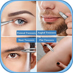 TsMADDTs Tweezers for Women Facial Hair, 8 in 1 Eyebrow Kit with Tweezers, Eyebrow Trimmer Scissors, Razor, Brush with Travel Bag, Hair Plucking Daily Beauty Tools