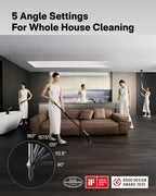 HOTO Flexi™ Cordless Electric Spin Scrubber, Adjustable Angle, Extendable Handle, Smart Display, IPX7 Waterproof, Powerful Cleaning Scrubber with 8 Replaceable Brush Heads, for Bathtub, Bathroom, Tile