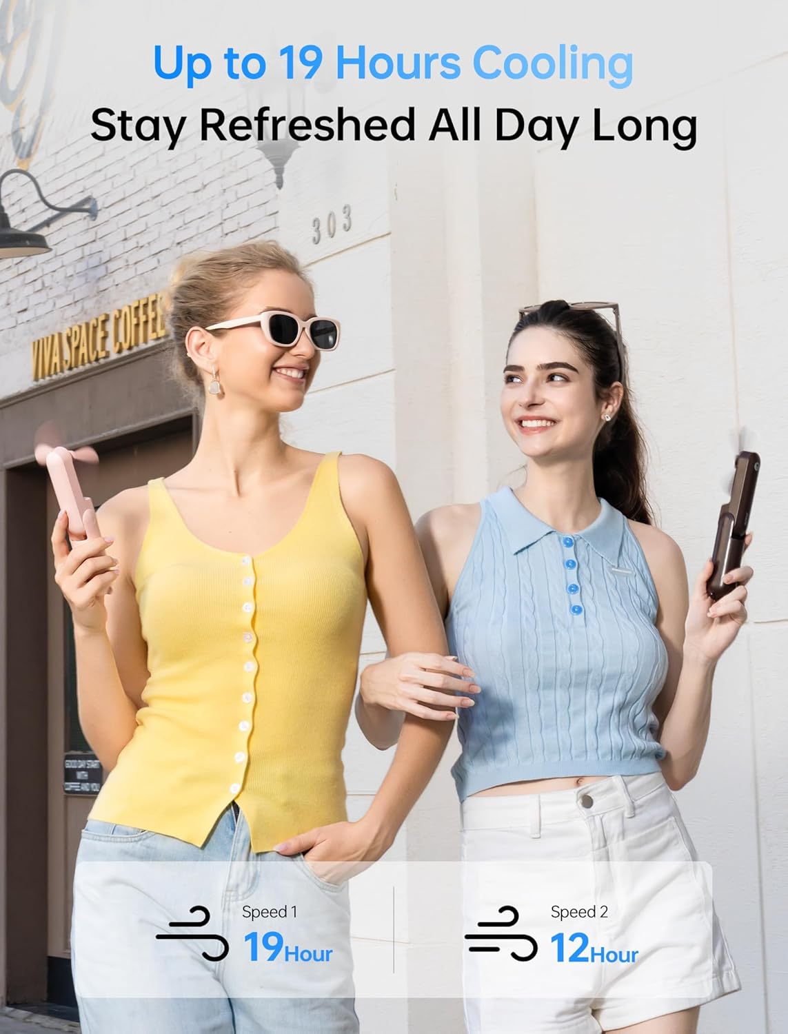 JISULIFE 3 IN 1 Handheld Mini Fan - Portable Fan & Power Bank & Flashlight, 19H Max Cooling, USB Rechargeable, Pocket-Sized for Travel, Cruise, Concerts, Makeup, 2026 Summer Gifts for Women