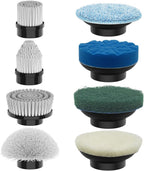 TUYU Replaceable Brush Heads Electric Spin Scrubber,4 Pack Brush Heads & 4 pcs Extra Brushes Kit, Cordless Spin Scrubber Power Cleaning Brush for Bathroom Floor