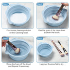 Makeup Brush Cleaner, Etercycle Foldable Silicone Brush Cleaner Bowl Srubber, Portable Washing Tools for Makeup Brush,Powder Puff,Sponge