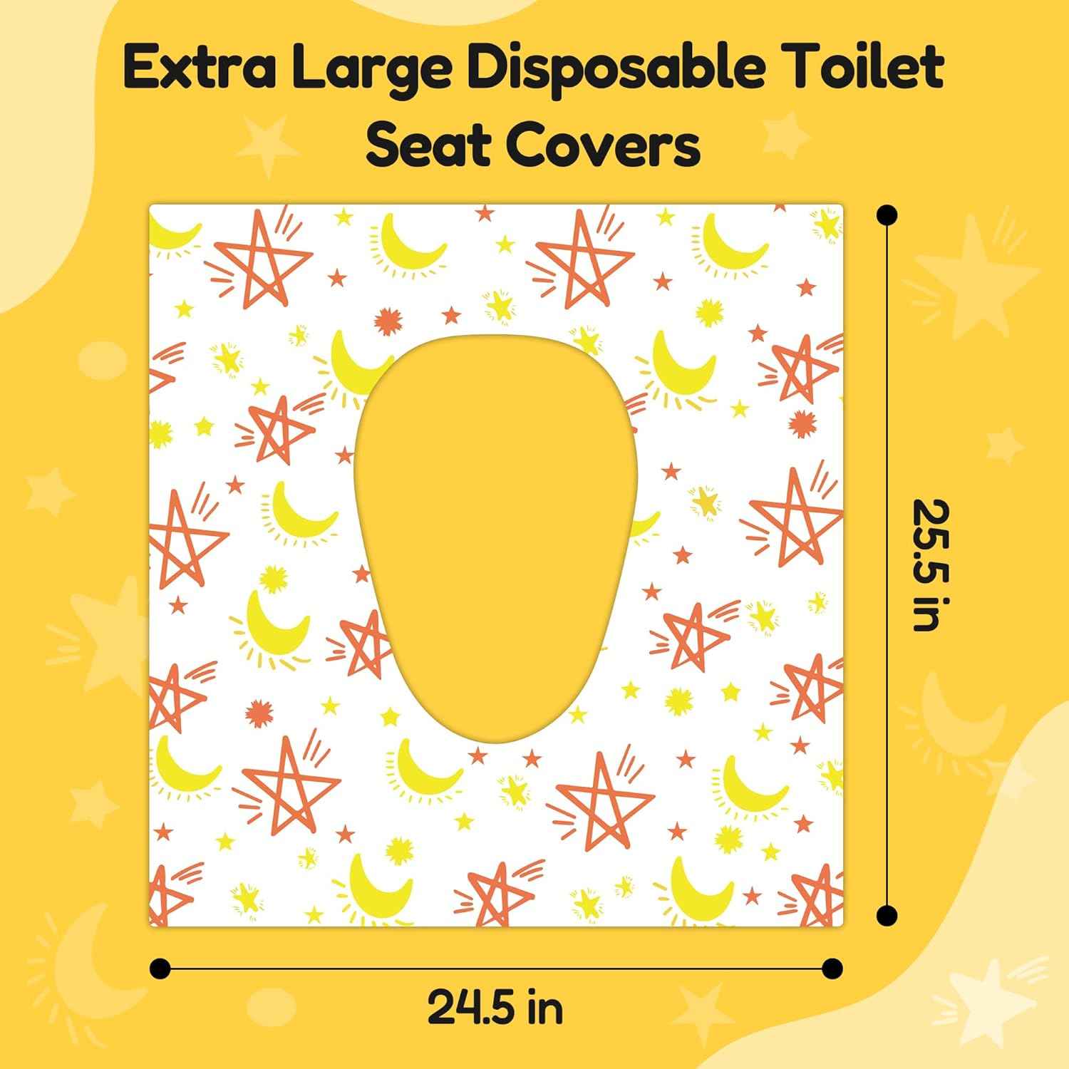 20 Pack Toilet Seat Covers for Kids, Toilet Seat Covers Disposable -Extra Large, Waterproof, Individually Wrapped, Portable Travel Pack for Toddlers Potty Training, Public Restroom, Airplane, Trip