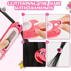 kidzkube Hair Gem Stamper Kit, Bling Hair Jewels for Girls Toys, Hair Styling Tool with Reusable Shining Diamonds, Birthday Gifts Toys for Girls Ages 3 4 5 6 8-12