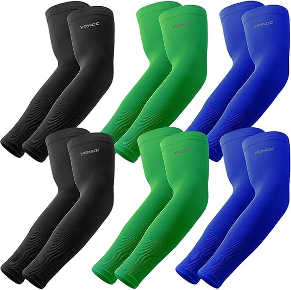 YQXCC Arm Sleeves, Cooling UV Sun Protection Sports Compression Sleeves for Men Women, Golf Basketball Arm Sleeves