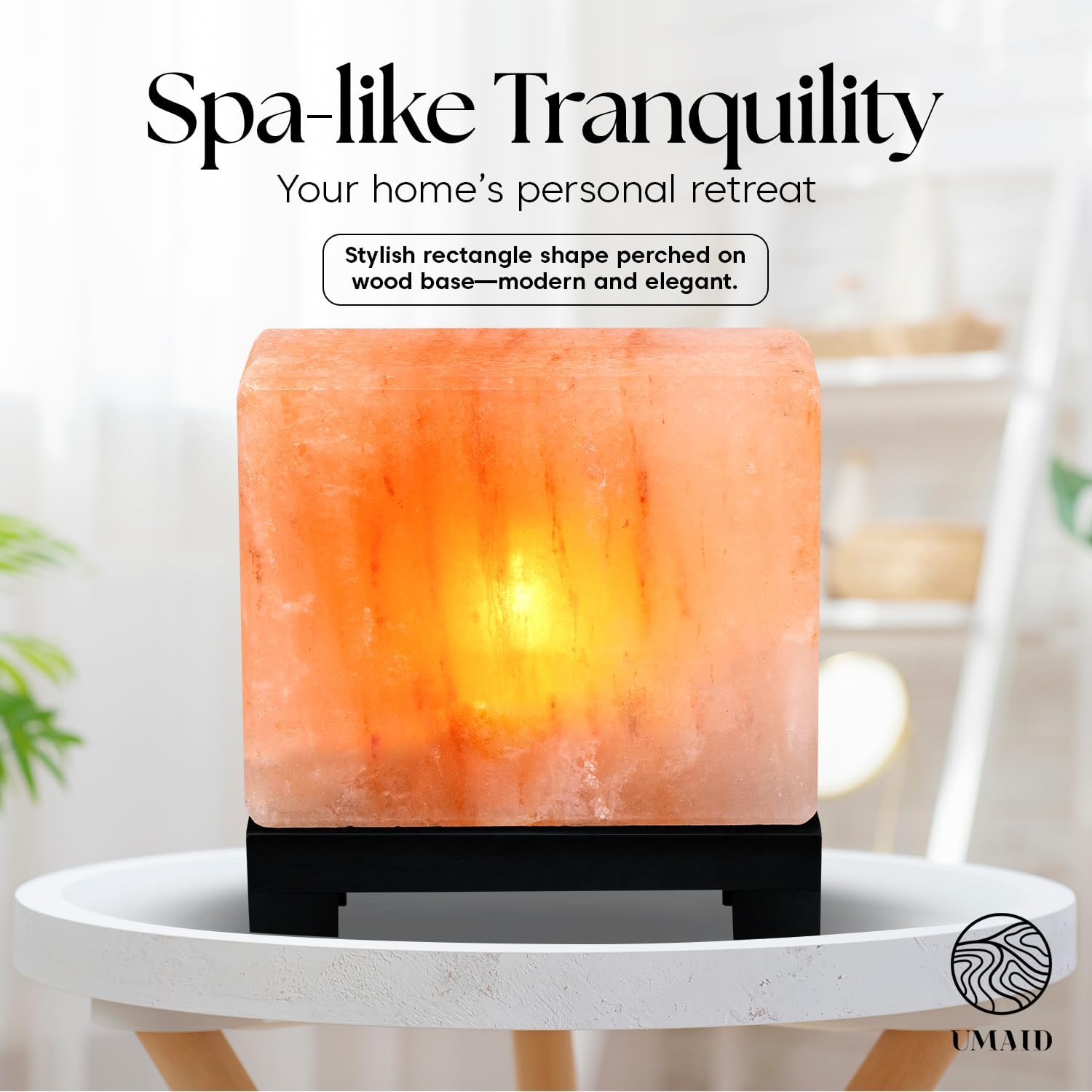 UMAID Himalayan Salt Lamp, Dimmable Pink Rock Salt Lamp for Bedroom, Office Desk & Meditation Room, Spa Decor, Relaxation Home Decor Gifts for Men & Women