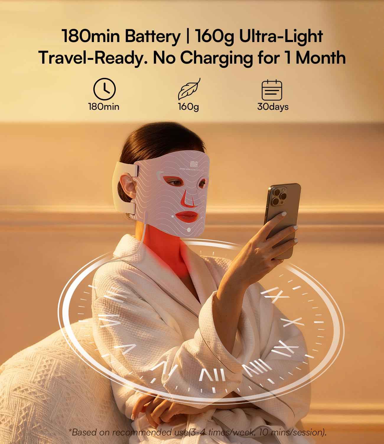 Red Light Therapy Mask for Face – 4 Light Modes with 850nm NIR, Red & Blue LED Light Therapy, 2600mAh Rechargeable LED Face Mask for Radiant Glow at Home