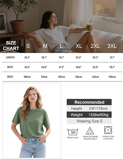 Kinglaman 5 Pack Womens Oversized T Shirts Workout Short Sleeve Summer Tops | Loose fit plus size crew neck tee, Baggy, Casual daily summer wear