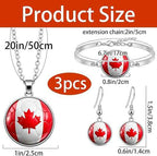 3PCS Country Flag Soccer Necklace Earrings Bracelet Set for Women Soccer Jewelry Gifts for Women Fans Players soccer Accessories Birthday Christmas Gift Ideas