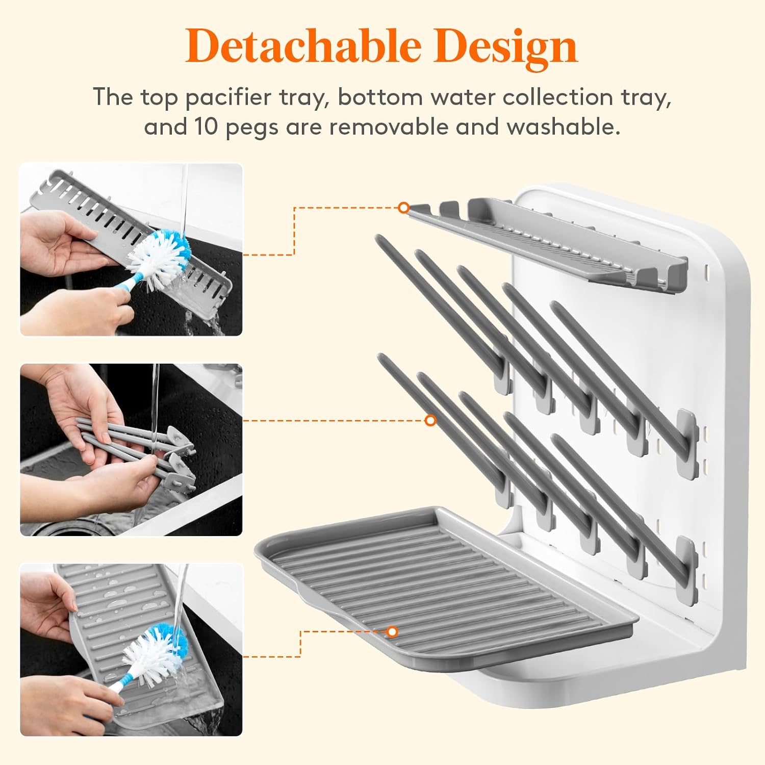 Lifewit Large Baby Bottle Drying Rack, Newborn Essentials Must Haves, Bottle Storage Organizer for Countertop, Cabinet, Rack Dryer Holder for Pacifiers, Pump Parts, Baby Stuff