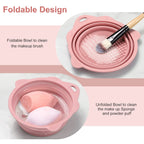 Makeup Brush Cleaner, Etercycle Foldable Silicone Brush Cleaner Bowl Srubber, Portable Washing Tools for Makeup Brush,Powder Puff,Sponge