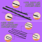 Teenitor 300pcs Bobby Pins Hair Pins Kit, 100pcs Bobby Pins 100 Hair Pins for Women for Buns, 100pcs Hair Bands, 2" 2.36", Bobb y Pins for Gray Hair 2" 2.75"