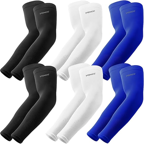 YQXCC Arm Sleeves, Cooling UV Sun Protection Sports Compression Sleeves for Men Women, Golf Basketball Arm Sleeves