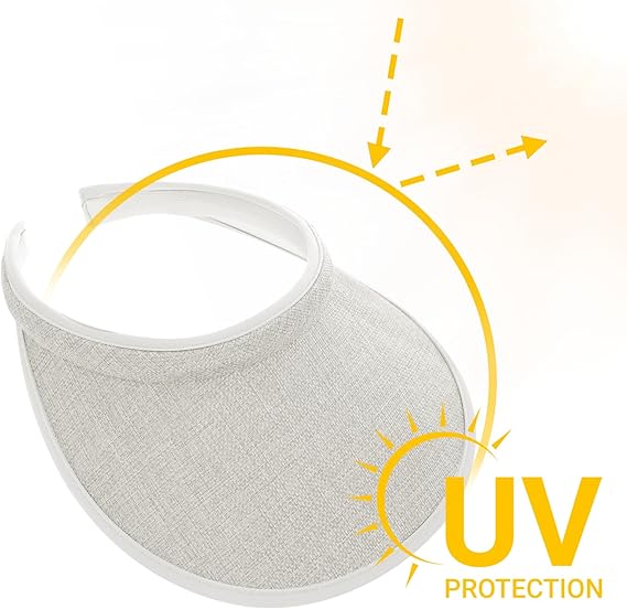 4Pcs Slip On Sun Visor Hats for Women UV Protection, Clip On Wide Brim Golf Visors for Summer Sports Travel Outdoor Activity