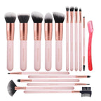 Real Perfection Makeup Brush Set 16 Pcs with 1 Eyebrow Razor Premium Synthetic Foundation Powder Concealers Eyeshadow Blush Makeup Brushes Make up Brushes Kit