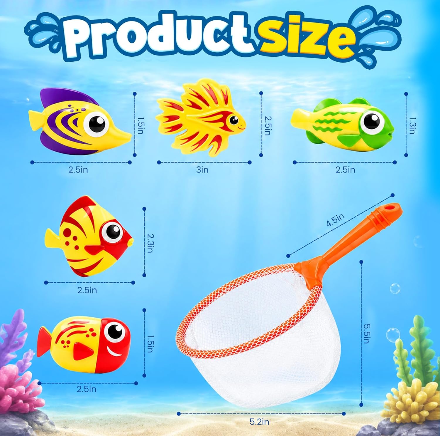 Diving Pool Toys, Bath Toys Set for Kids Shower Ages 3-12, Beach Essentials Water Toy Pool Games Summer Swim Water Dive Sinking Mermaid Toys