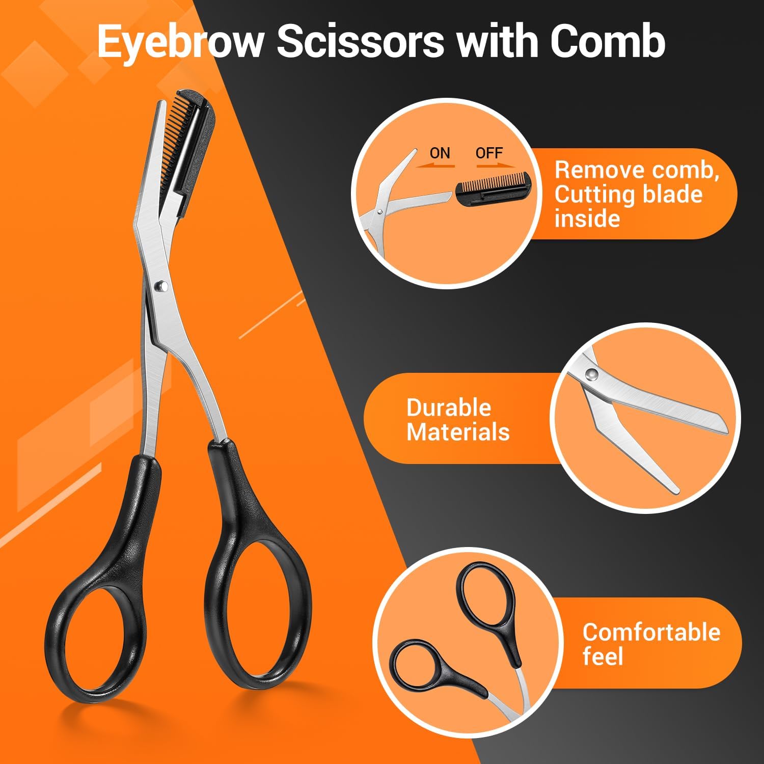 TsMADDTs Tweezers for Women Facial Hair, 8 in 1 Eyebrow Kit with Tweezers, Eyebrow Trimmer Scissors, Razor, Brush with Travel Bag, Hair Plucking Daily Beauty Tools