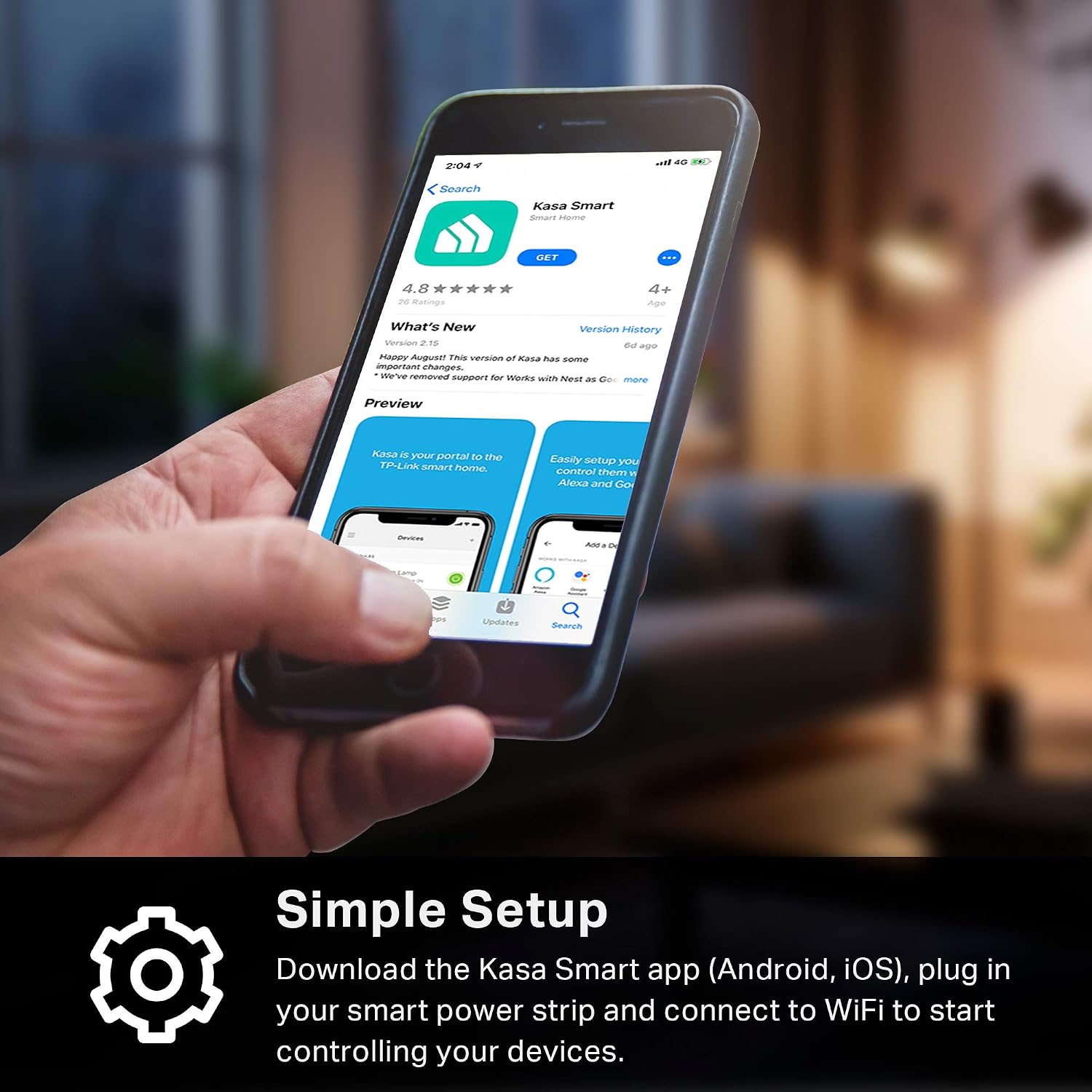 kasa smart Plug Power Strip KP303, Surge Protector with 3 Individually Controlled Smart Outlets and 2 USB Ports, Works with Alexa & Google Home, No Hub Required , White | Surge Protector with 3 Individually Controlled Smart Outlets and 2 USB Ports