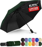 Windproof Travel Umbrella - Automatic Umbrellas for Rain, Compact Folding Umbrella with UV Protection, Lightweight Portable Design for Backpack/Walking/Car, Sun & Storm Ready