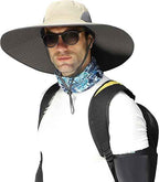 Leotruny Men Wide Brim Sun Hats UPF50+ Waterproof Breathable Bucket Hat for Fishing, Hiking, Camping