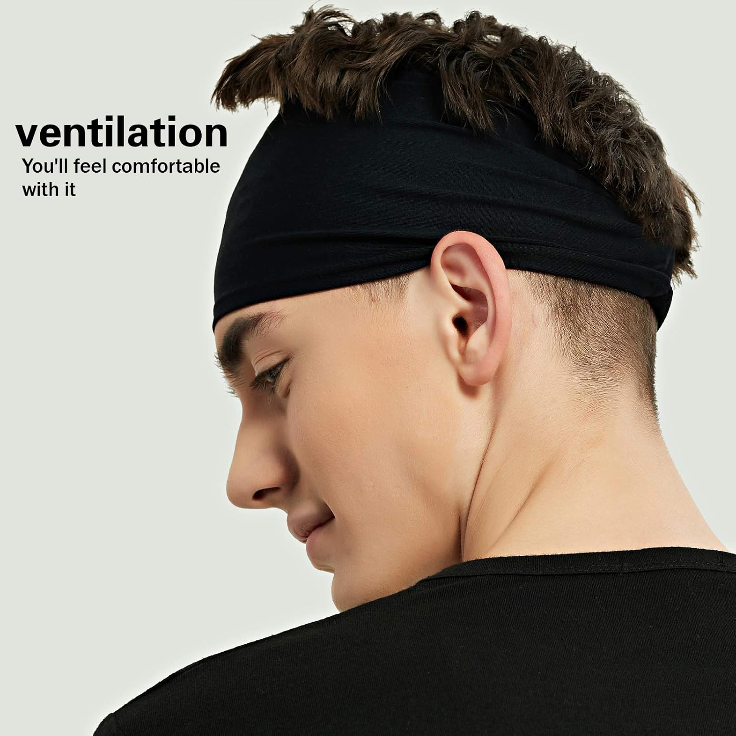 Pilamor Sports Headbands for Men (5 Pack),Moisture Wicking Workout Headband, Sweatband Headbands for Running,Cycling,Football,Yoga,Hairband for Women and Men