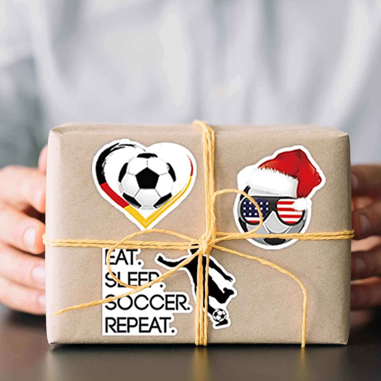100PCS Soccer Stickers for Boys Girls Kids Teens, Vinyl Waterproof Soccer Stickers for Water Bottles, Laptops, Goodie Bag Stuffers, 2026 Soccer World Cup Party Favors