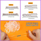 Teenitor 300pcs Bobby Pins Hair Pins Kit, 100pcs Bobby Pins 100 Hair Pins for Women for Buns, 100pcs Hair Bands, 2" 2.36", Bobb y Pins for Gray Hair 2" 2.75"