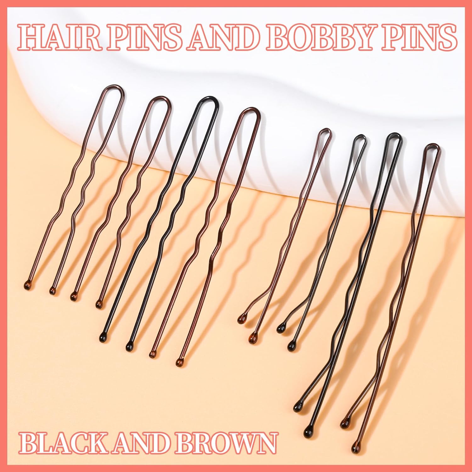 Teenitor 300pcs Bobby Pins Hair Pins Kit, 100pcs Bobby Pins 100 Hair Pins for Women for Buns, 100pcs Hair Bands, 2" 2.36", Bobb y Pins for Gray Hair 2" 2.75"
