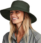 Sun Hats for Women Ponytail Wide Brim Summer Packable Cowboy Hat | 100% Nylon, Convertible Cowboy Style, Foldable & Packable, Adjustable Drawstring, Ideal for Hiking, Gardening, Beach Boating