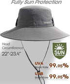 Sun Hats for Men Fishing Hat UPF Protection Wide Brim Bucket Hat | Breathable, Quick-Dry, Water Rapellent, Soft Sweatband, Foldable, Outdoor, Hiking, Beach, Safari, Travel, Summer Hats