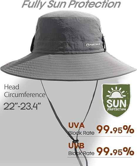 Sun Hats for Men Fishing Hat UPF Protection Wide Brim Bucket Hat | Breathable, Quick-Dry, Water Rapellent, Soft Sweatband, Foldable, Outdoor, Hiking, Beach, Safari, Travel, Summer Hats