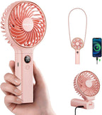 SWEETFULL Handheld Portable Fan, 5000mAh Rechargeable Battery, 6 Speed Wind, LED Digital Display, Foldable Electric Personal Mini Travel Fan with Backup Power, Summer Essentials Gifts for Women Girl