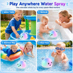 ANGGIKO Baby Bath Toys, Pool Water Table Toy for Babies, Toddler Bath Toys for Kids Ages 1-3, Light Up Whale Bath Toy Sprinkler 1 Year Old Boy Girl Gift Summer Bathtub Fountain Baby Toy 6-12-18 Months