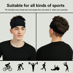 Pilamor Sports Headbands for Men (5 Pack),Moisture Wicking Workout Headband, Sweatband Headbands for Running,Cycling,Football,Yoga,Hairband for Women and Men