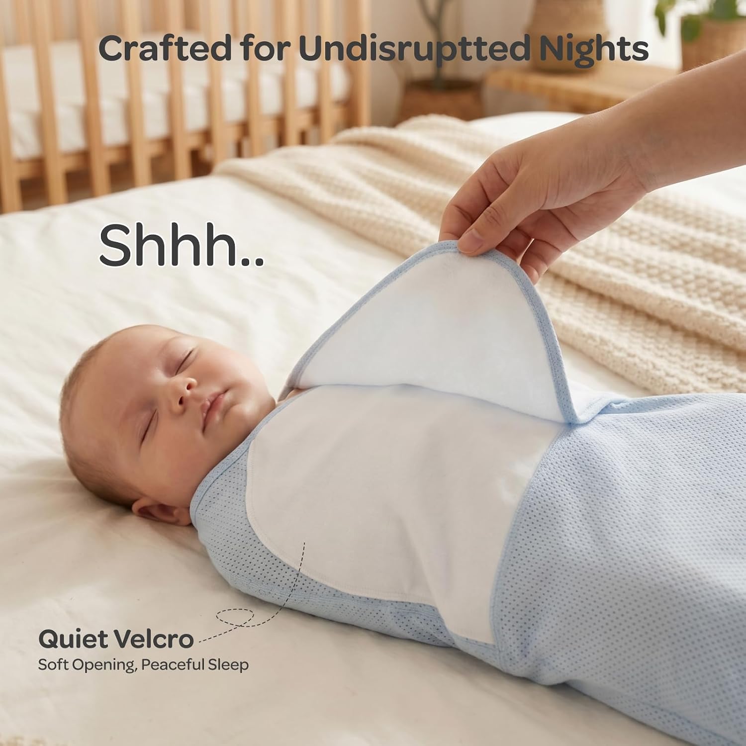 Momcozy Airflow Baby Swaddle, 100% Cotton Lightweight & Ultra Breathable, Ideal for Hot Sleeper Baby, Reduce Startle Reflex, Newborn Boys Girls Registry Essentials, 2-Pack