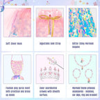Meland Princess Dress Up for Girls 3-8, Mermaid Cape with Crown, Dress Up Clothes Birthday Gift Toys for Girls Toddlers