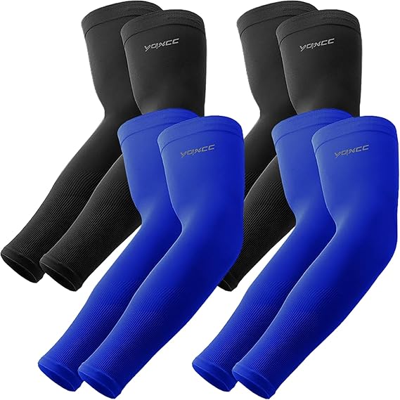 YQXCC Arm Sleeves, Cooling UV Sun Protection Sports Compression Sleeves for Men Women, Golf Basketball Arm Sleeves