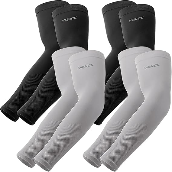 YQXCC Arm Sleeves, Cooling UV Sun Protection Sports Compression Sleeves for Men Women, Golf Basketball Arm Sleeves