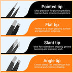 TsMADDTs Tweezers for Women Facial Hair, 8 in 1 Eyebrow Kit with Tweezers, Eyebrow Trimmer Scissors, Razor, Brush with Travel Bag, Hair Plucking Daily Beauty Tools
