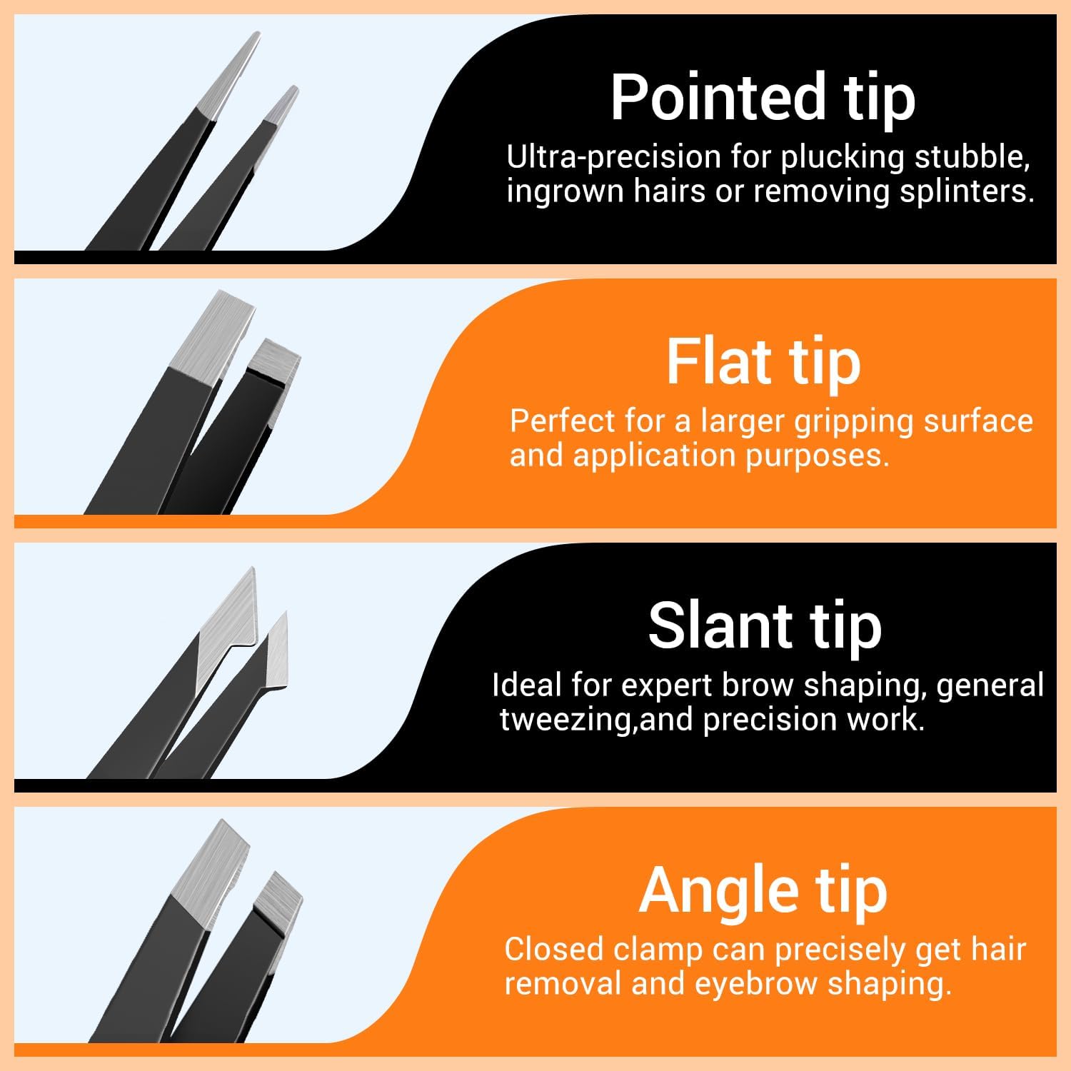 TsMADDTs Tweezers for Women Facial Hair, 8 in 1 Eyebrow Kit with Tweezers, Eyebrow Trimmer Scissors, Razor, Brush with Travel Bag, Hair Plucking Daily Beauty Tools