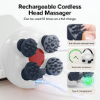 Scalp Massager, Head Massager Scalp with Tangle-Resistant Design, Portable Head Massager, Hair Massagers with 12 Massage Heads, 3 Modes, Mothers Day Gifts, Father Day Gifts for Mom, Dad
