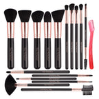 Real Perfection Makeup Brush Set 16 Pcs with 1 Eyebrow Razor Premium Synthetic Foundation Powder Concealers Eyeshadow Blush Makeup Brushes Make up Brushes Kit
