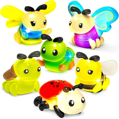 Tub Works® Bugs™ Light Up Bath Toys, 6 Pack | Water-Activated Light Up Toys Flash & Change Color | Easy-Grip Baby Girl & Toddler Bath Toys | Sensory Bathtub Toys with Bath Lights