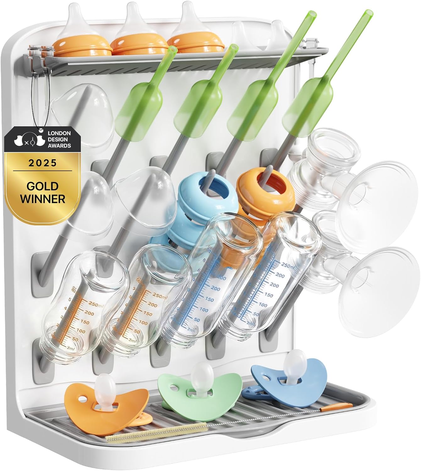 Lifewit Large Baby Bottle Drying Rack, Newborn Essentials Must Haves, Bottle Storage Organizer for Countertop, Cabinet, Rack Dryer Holder for Pacifiers, Pump Parts, Baby Stuff