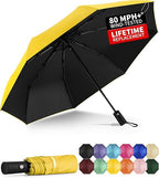 Windproof Travel Umbrella - Automatic Umbrellas for Rain, Compact Folding Umbrella with UV Protection, Lightweight Portable Design for Backpack/Walking/Car, Sun & Storm Ready