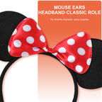 20 Pack Mouse Ears Solid Bow ears Headband for Birthday Party Supplies and Mouse Themed costume Cosplay Decoration